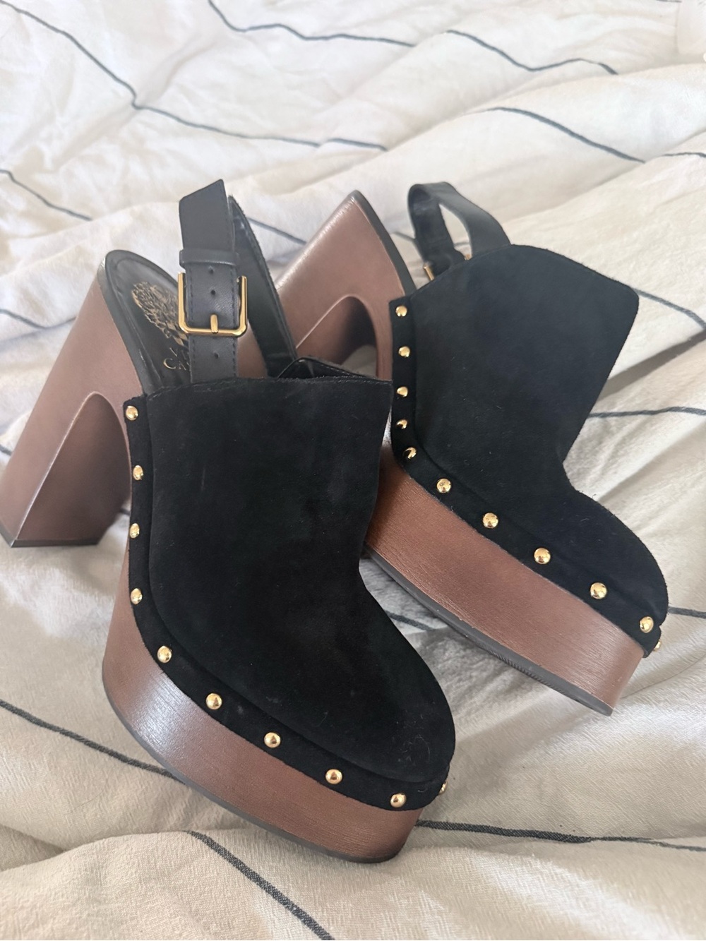 Vince Camuto Ithernda Platform Clog in black suede